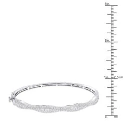 14K White Gold Diamond Bangle Bracelet For Women 1ct By Luxurman -Luxurman 14k gold diamond bangle bracelet for women 1ct by luxurman rulerwh