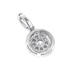 14K White Gold Diamond Circle Pendant For Women By Luxurman 0.33ct -Luxurman 14k gold diamond circle pendant for women by luxurman 033ct backwh
