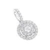 14K White Gold Diamond Circle Pendant For Women By Luxurman 0.33ct