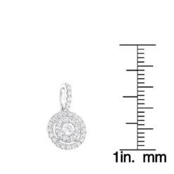 14K White Gold Diamond Circle Pendant For Women By Luxurman 0.33ct -Luxurman 14k gold diamond circle pendant for women by luxurman 033ct rulerwh