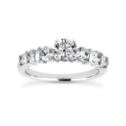 14K White Gold Handmade Round Diamond Designer Engagement Ring 0.90ct