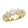 14K Yellow Gold Prong Set Diamond Designer Engagement Ring 1.06ct
