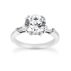 14K White Gold Diamond Designer Engagement Ring 1.14ct