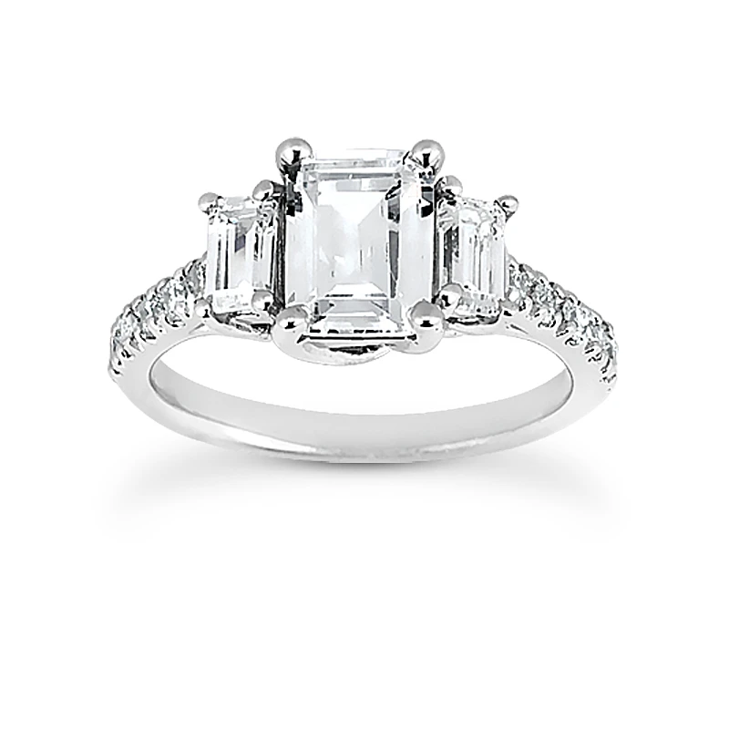 14K White Gold Diamond Designer Engagement Ring 1.91ct 1 14K White Gold Diamond Designer Engagement Ring 1.91ct