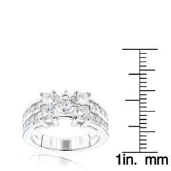 14K White Gold Diamond Designer Engagement Ring 2.90ct -Luxurman 14k gold diamond designer engagement ring 290ct p 28995 rulerwh