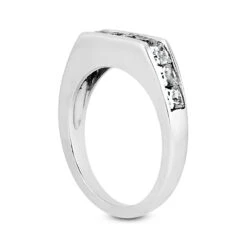 Thin 14K White Gold Diamond Designer Engagement Ring Band 1.40ct -Luxurman 14k gold diamond designer engagement ring band 140ct p 28756 back white