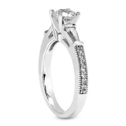 14K White Gold Diamond Designer Engagement Ring Set 1.45ct -Luxurman 14k gold diamond designer engagement ring set 145ct p 25120 additional white