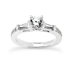 14K White Gold Diamond Designer Engagement Ring Set 1.45ct -Luxurman 14k gold diamond designer engagement ring set 145ct p 25120 back white 20220426