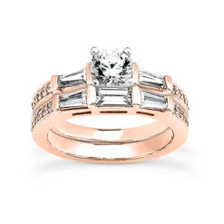 14K White Gold Diamond Designer Engagement Ring Set 1.45ct -Luxurman 14k gold diamond designer engagement ring set 145ct p 25120 rose 20220426