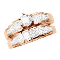 Handmade 14K White Gold Diamond Designer Engagement Ring Set 2ct 10 Handmade 14K White Gold Diamond Designer Engagement Ring Set 2ct -Luxurman 14k gold diamond designer engagement ring set 2ct p 28769 rose