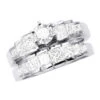 Handmade 14K White Gold Diamond Designer Engagement Ring Set 2ct