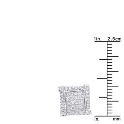 14K White Gold Diamond Earring For Men Single Stud Princess Round Diamonds 0.5ct -Luxurman 14k gold diamond earring for men single stud princess round diamonds 0 5ct rulerwh