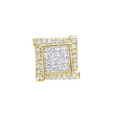 14K White Gold Diamond Earring For Men Single Stud Princess Round Diamonds 0.5ct -Luxurman 14k gold diamond earring for men single stud princess round diamonds 0 5ct ye