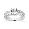 14K White Gold Designer Diamond Engagement Ring Mounting 0.30ct