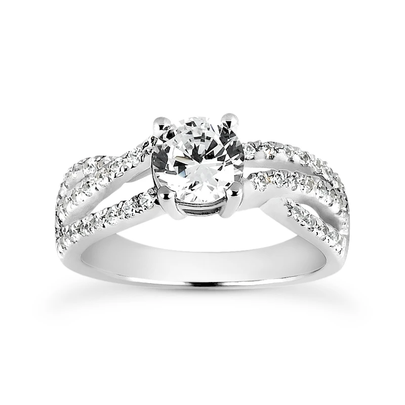 14K White Gold Designer Diamond Engagement Ring Mounting 0.30ct 1 14K White Gold Designer Diamond Engagement Ring Mounting 0.30ct