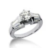 14K White Gold Diamond Engagement Ring Mounting 1.26ct
