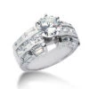 14K White Gold Diamond Engagement Ring Mounting 2.88ct