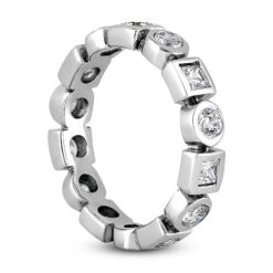 14K White Gold Diamond Eternity Band 1.12ct -Luxurman 14k gold diamond eternity band 112ct p 24941 back white 20220426