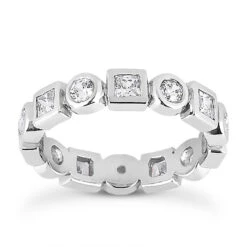 14K White Gold Diamond Eternity Band 1.12ct