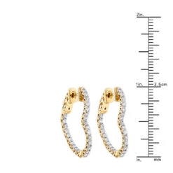 14K Yellow Gold Heart Diamond Hoop Earrings Inside Out Design 1 Carat By Luxurman 9 14K Yellow Gold Heart Diamond Hoop Earrings Inside Out Design 1 Carat By Luxurman -Luxurman 14k gold diamond heart hoop earrings inside out 149 p 2 rulerye