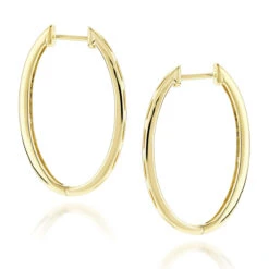 14K White Gold Oval Diamond Hoop Earrings For Women 0.71ct 9 14K White Gold Oval Diamond Hoop Earrings For Women 0.71ct -Luxurman 14k gold diamond hoop earrings 071ct p 40622 backye