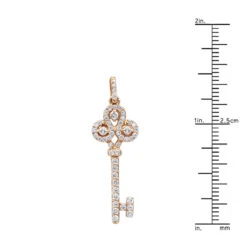 14K Yellow Gold Diamond Key Pendant 0.83ct -Luxurman 14k gold diamond key pendant 083ct p 35169 rulerro