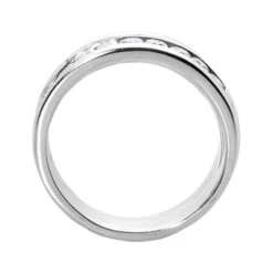 14K White Gold Diamond Men's Wedding Band 0.45ct -Luxurman 14k gold diamond mens wedding band 045ct p 25605 back white 20220426