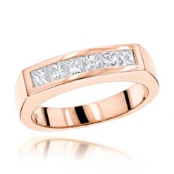 14K Yellow Gold Diamond Men's Wedding Band 0.60ct 4.5mm -Luxurman 14k gold diamond mens wedding band 060ct p 25552 ro