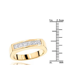 14K Yellow Gold Diamond Men's Wedding Band 0.60ct 4.5mm -Luxurman 14k gold diamond mens wedding band 060ct p 25552 rulerye