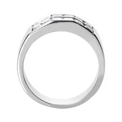 14K White Gold Diamond Men's Wedding Band 2.04ct -Luxurman 14k gold diamond mens wedding band 204ct p 25553 back white 20220426