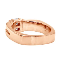 14K White Gold Diamond Men's Wedding Ring 0.60ct 6mm -Luxurman 14k gold diamond mens wedding ring 060ct p 25539 backro