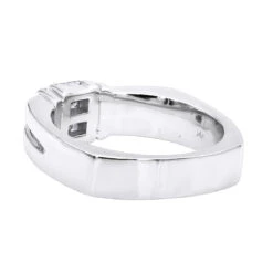 14K White Gold Diamond Men's Wedding Ring 0.60ct 6mm -Luxurman 14k gold diamond mens wedding ring 060ct p 25539 backwh