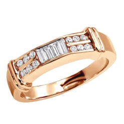 14K White Gold Diamond Men's Wedding Ring 0.62ct -Luxurman 14k gold diamond mens wedding ring 062ct p 25626 ro