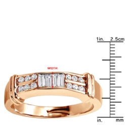 14K White Gold Diamond Men's Wedding Ring 0.62ct -Luxurman 14k gold diamond mens wedding ring 062ct p 25626 rulerro