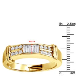 14K White Gold Diamond Men's Wedding Ring 0.62ct -Luxurman 14k gold diamond mens wedding ring 062ct p 25626 rulerye