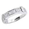 14K White Gold Diamond Men's Wedding Ring 0.62ct