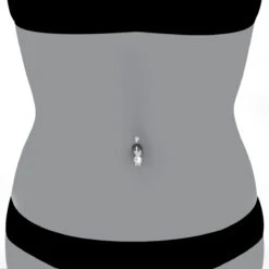 14K White Gold Genuine Diamond Playboy Bunny Belly Button Ring 1.06ct -Luxurman 14k gold diamond playboy belly button ring 106ct p 5872 bodwh