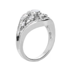 14K White Gold Diamond Right Hand Ring 0.66ct 6 14K White Gold Diamond Right Hand Ring 0.66ct -Luxurman 14k gold diamond right hand ring 066ct p 29723 back white