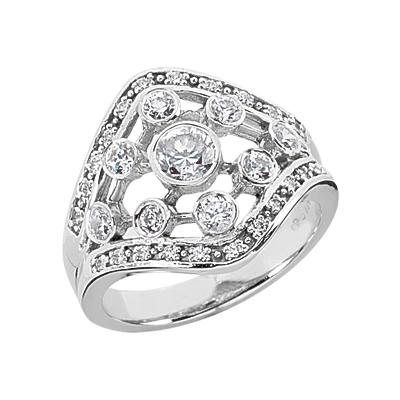 14K White Gold Diamond Right Hand Ring 0.66ct 1 14K White Gold Diamond Right Hand Ring 0.66ct