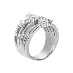 14K White Gold Diamond Right Hand Ring 0.95ct 6 14K White Gold Diamond Right Hand Ring 0.95ct -Luxurman 14k gold diamond right hand ring 095ct p 29730 back white