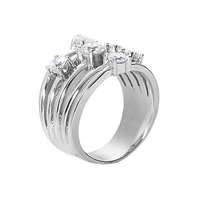 14K White Gold Diamond Right Hand Ring 0.95ct 3 14K White Gold Diamond Right Hand Ring 0.95ct - Image 3