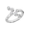 14K White Gold Diamond Right Hand Women's Ring 0.4ct
