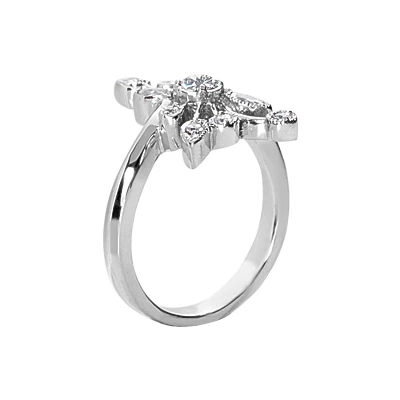 14K White Gold Diamond Right Hand Women's Ring 0.40ct 3 14K White Gold Diamond Right Hand Women's Ring 0.40ct - Image 3