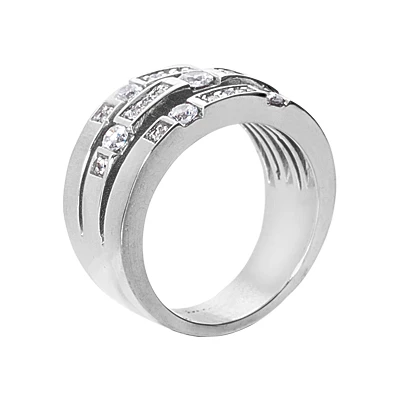 14K White Gold Diamond Right Hand Women's Ring 0.64ct 11.1mm 3 14K White Gold Diamond Right Hand Women's Ring 0.64ct 11.1mm - Image 3