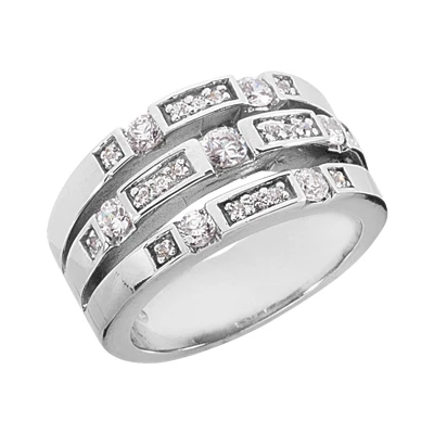 14K White Gold Diamond Right Hand Women's Ring 0.64ct 11.1mm 1 14K White Gold Diamond Right Hand Women's Ring 0.64ct 11.1mm