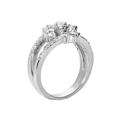 14K White Gold Diamond Right Hand Women's Ring 0.66ct 6 14K White Gold Diamond Right Hand Women's Ring 0.66ct -Luxurman 14k gold diamond right hand womens ring 066ct p 29796 back white