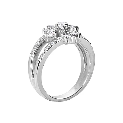 14K White Gold Diamond Right Hand Women's Ring 0.66ct 3 14K White Gold Diamond Right Hand Women's Ring 0.66ct - Image 3