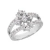 14K White Gold Diamond Right Hand Women's Ring 0.66ct