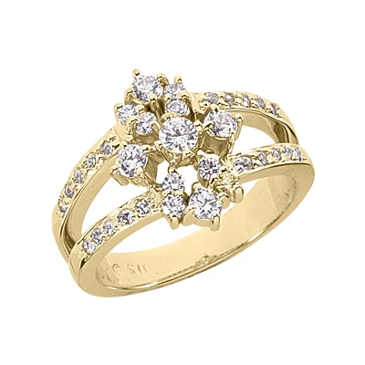 14K White Gold Diamond Right Hand Women's Ring 0.66ct 2 14K White Gold Diamond Right Hand Women's Ring 0.66ct - Image 2
