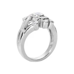14K White Gold Diamond Right Hand Women's Ring 0.70ct 6 14K White Gold Diamond Right Hand Women's Ring 0.70ct -Luxurman 14k gold diamond right hand womens ring 070ct p 29726 back white